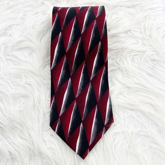Pierre Balmain Couture Diamond Printed Silk Tie - Picture 1 of 3